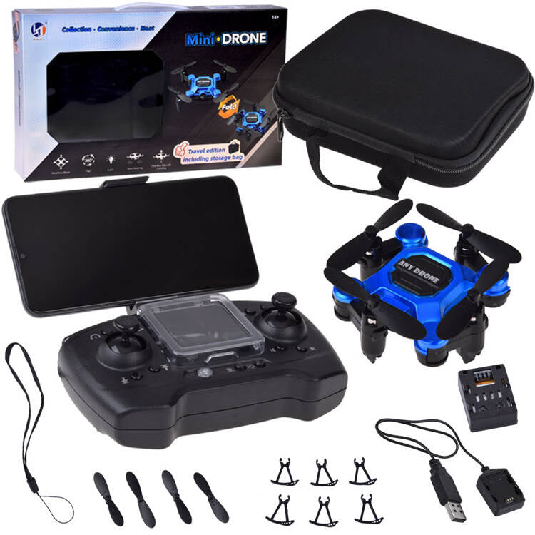 Nuotoliniu būdu valdomas mini dronas, mėlynas