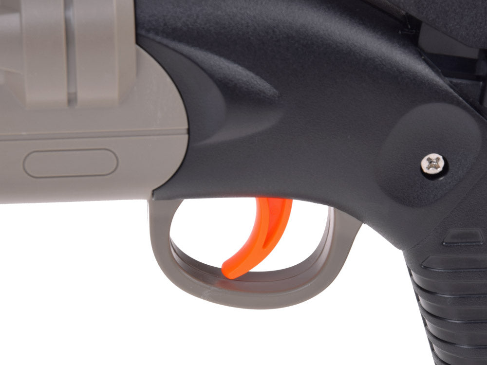 Didelio kalibro dvivamzdis šautuvas vaikams su putplasčio šoviniais, pilkas