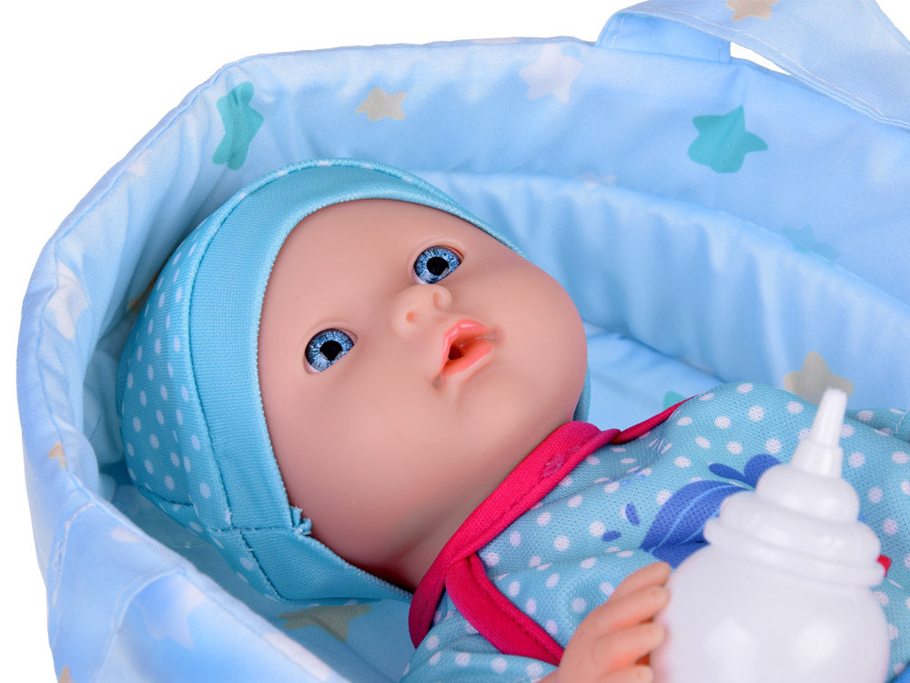 Interaktyvios lėlės ir nešioklės rinkinys, mėlynas