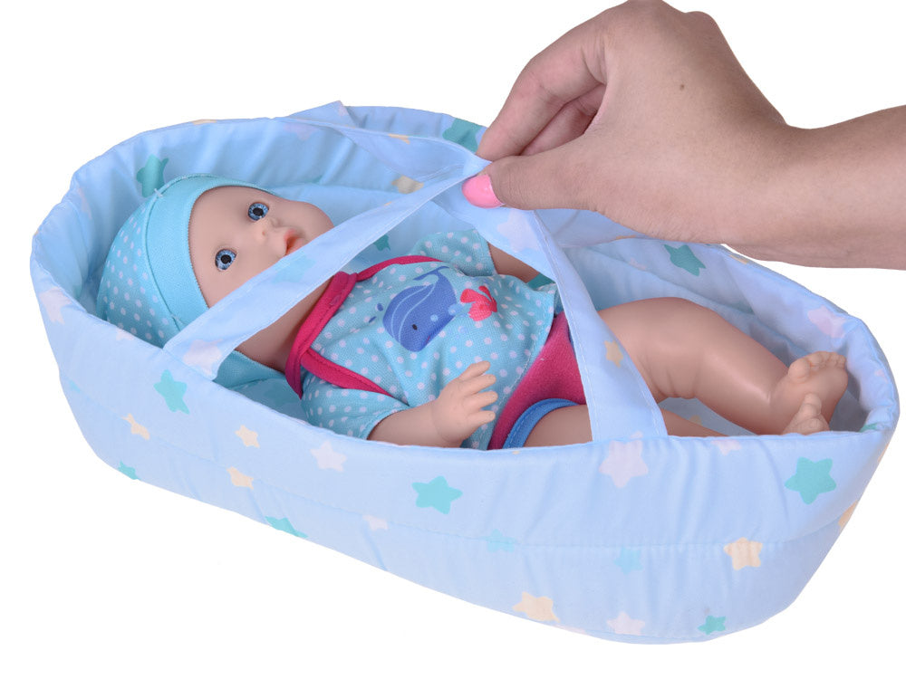 Interaktyvios lėlės ir nešioklės rinkinys, mėlynas