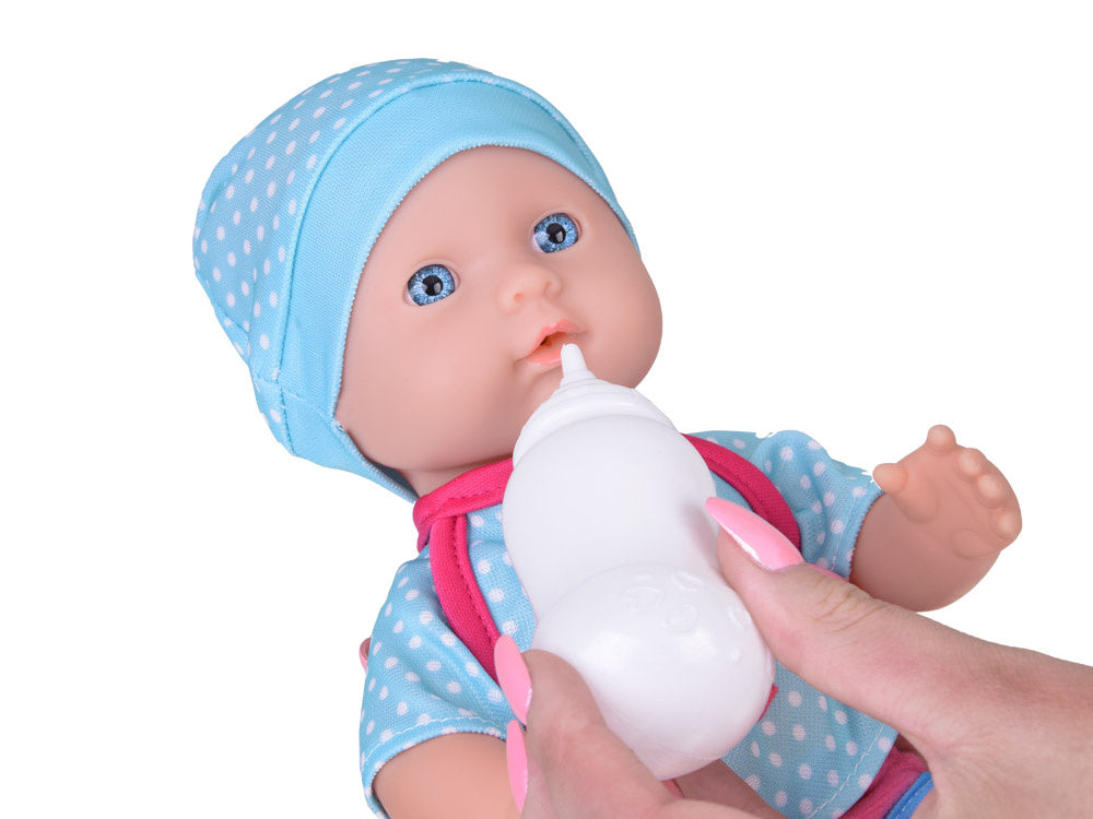 Interaktyvios lėlės ir nešioklės rinkinys, mėlynas