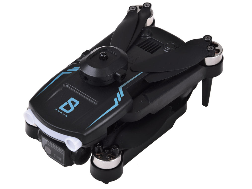 Nuotoliniu būdu valdomas dronas su kamera ir dėklu, juodas