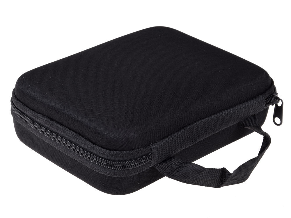 Nuotoliniu būdu valdomas dronas su dėklu ir kamera, juodas