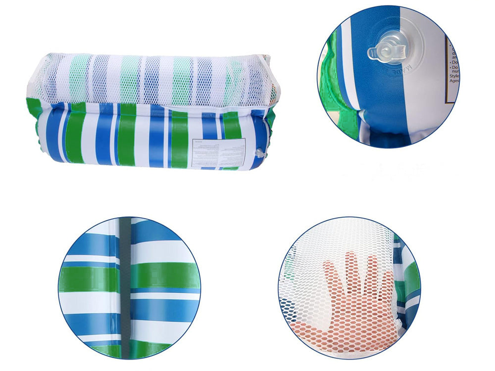 Pripučiamas plaukimo čiužinys - hamakas, žaliai mėlynas