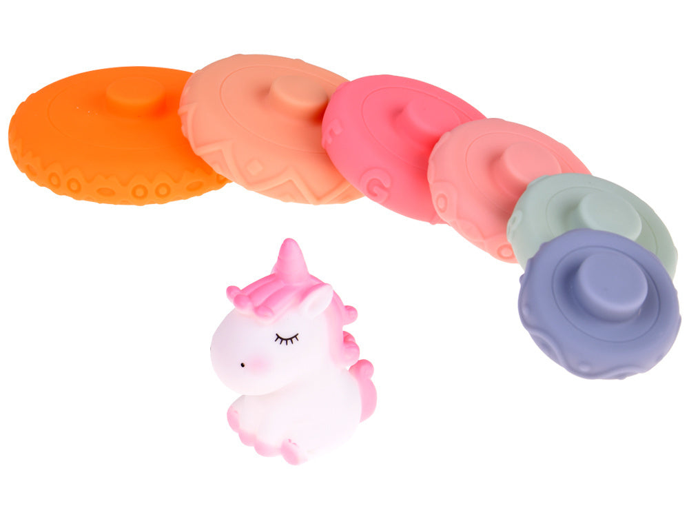 Sensorinis žaislas piramidė vaikams, vienaragis