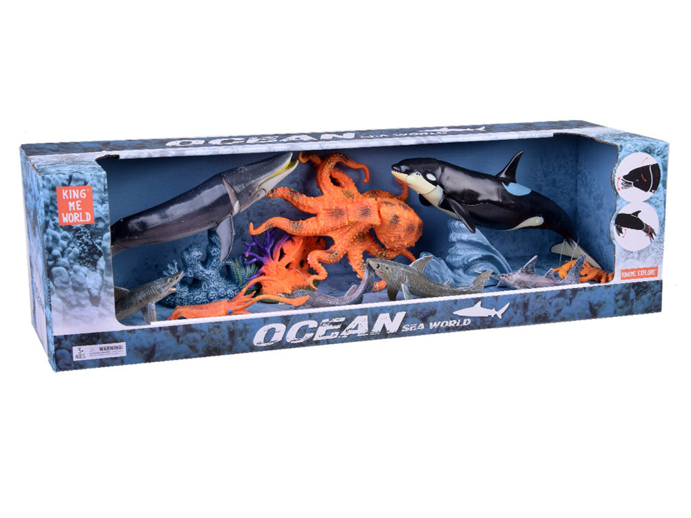 Jūrų gyvūnų rinkinys figūrėlės 10 el, banginis