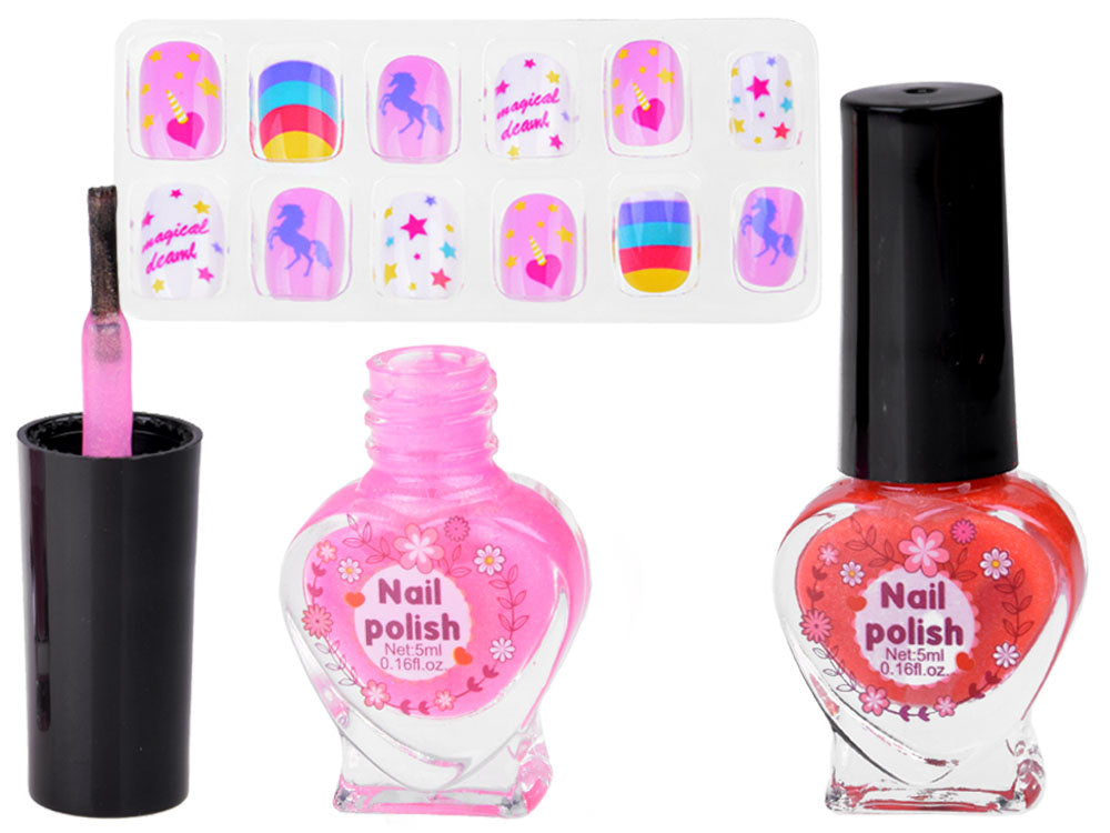 Didelis grožio rinkinys vaikams išskleidžiamame lagaminėlyje, rožinis