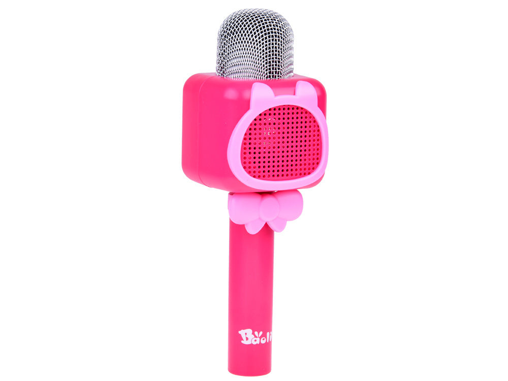 Belaidis karaoke mikrofonas vaikams su Bluetooth, rožinis