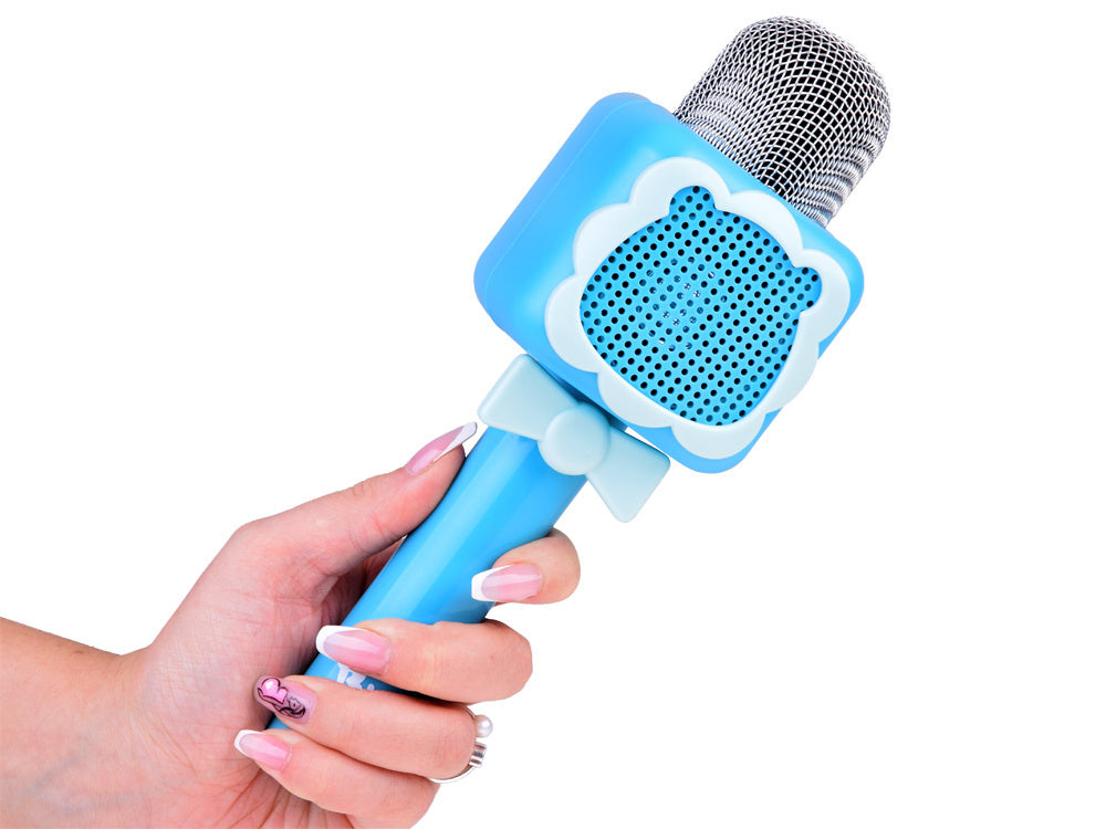 Belaidis karaoke mikrofonas vaikams su Bluetooth, mėlynas