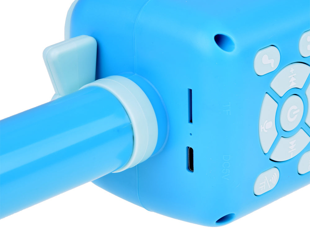 Belaidis karaoke mikrofonas vaikams su Bluetooth, mėlynas