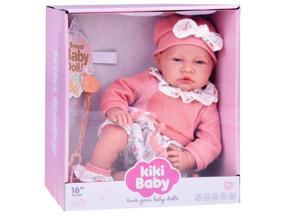 Lėlės kūdikis su čiulptuku 45 cm, rožinė