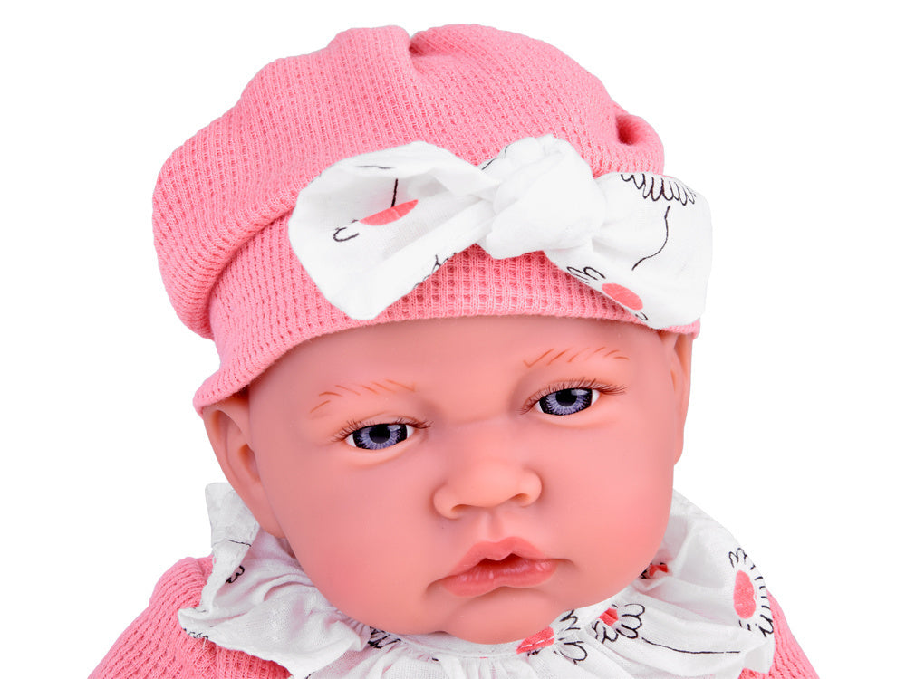 Lėlės kūdikis su čiulptuku 45 cm, rožinė