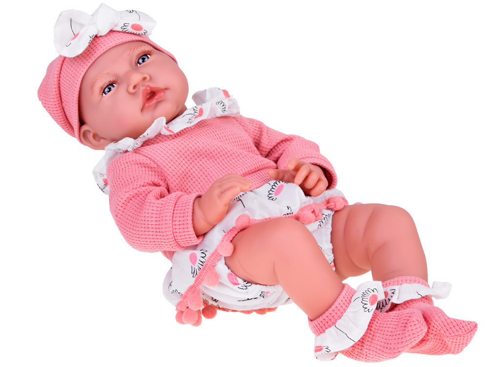 Lėlės kūdikis su čiulptuku 45 cm, rožinė