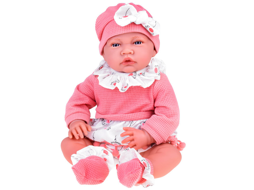 Lėlės kūdikis su čiulptuku 45 cm, rožinė