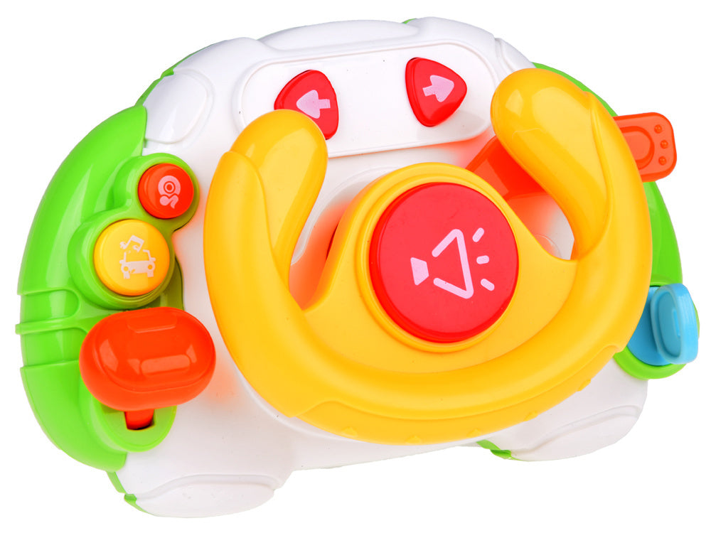 Interaktyvus sensorinis vairas vaikams su šviesa ir garsu, oranžinis