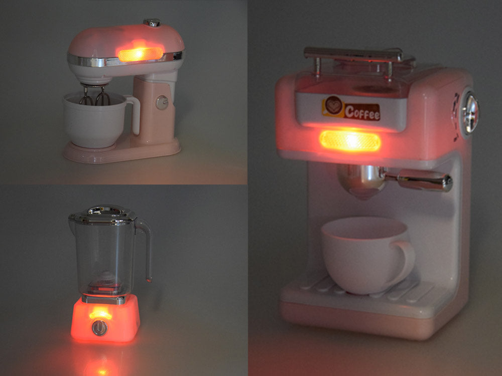 Virtuvės buitinių prietaisų rinkinys vaikams su garso ir šviesos efektais, rožinis