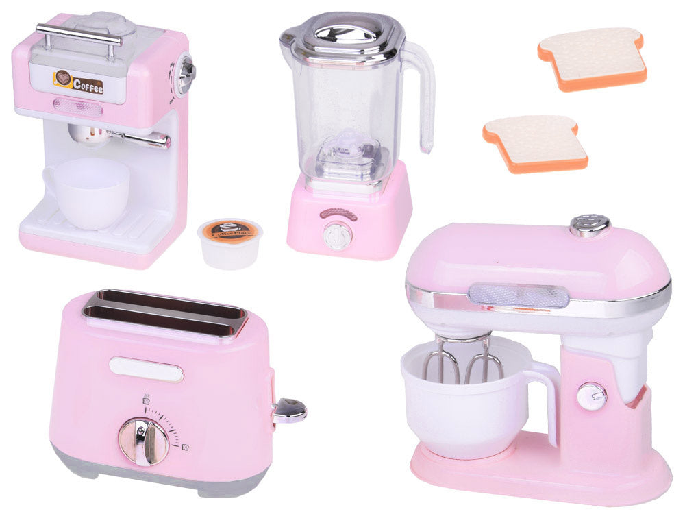 Virtuvės buitinių prietaisų rinkinys vaikams su garso ir šviesos efektais, rožinis