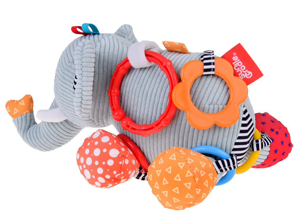 Vaikiško vežimėlio pakabukas barškutis, drambliukas