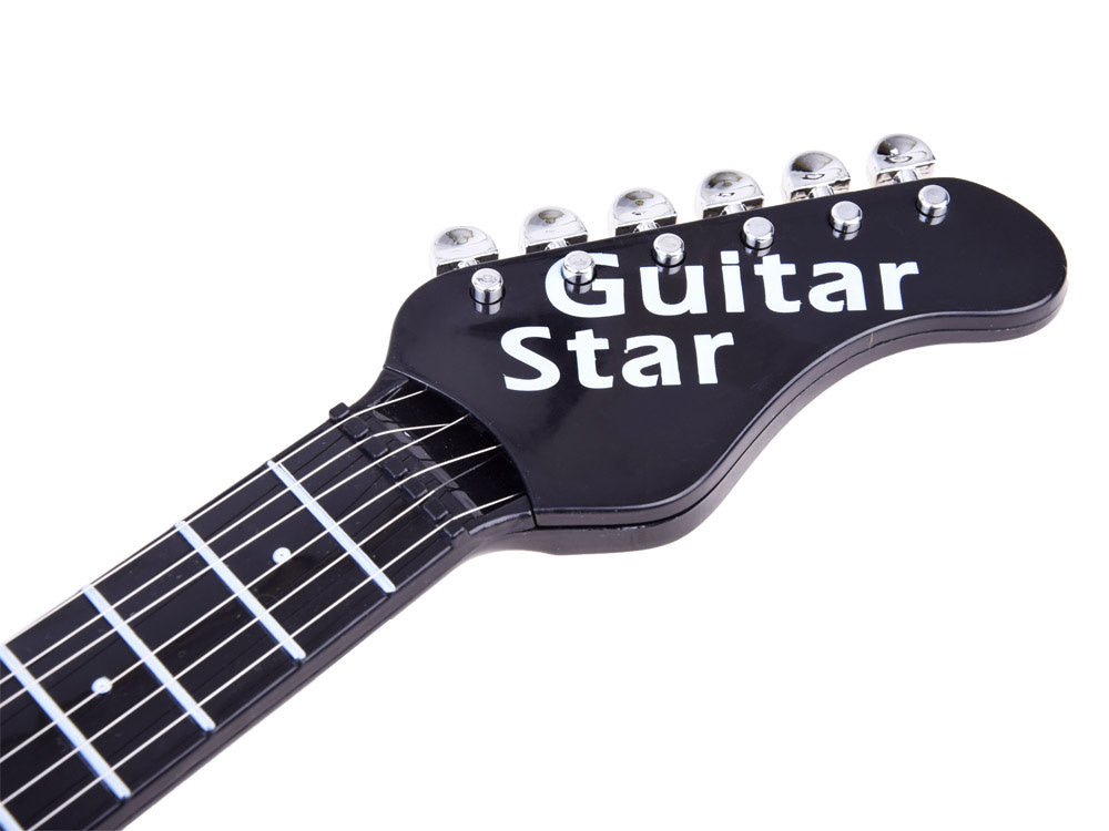 Elektrinė gitara vaikams su reguliuojamu dirželiu ir šviesos efektais, šviesiai ruda