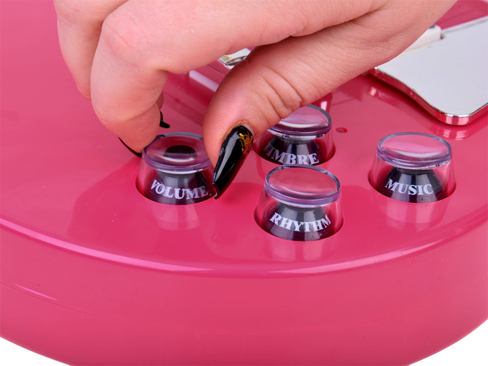 Elektrinė gitara su reguliuojamu dirželiu vaikams, rožinė