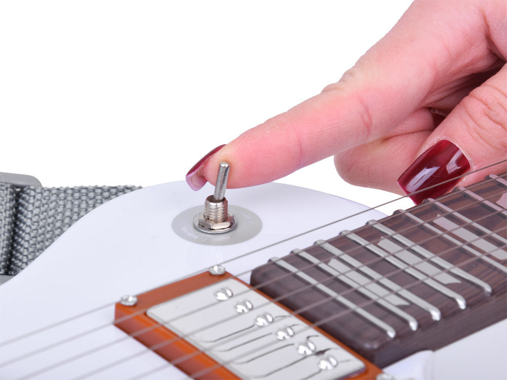 Elektrinė gitara su reguliuojamu dirželiu vaikams, balta