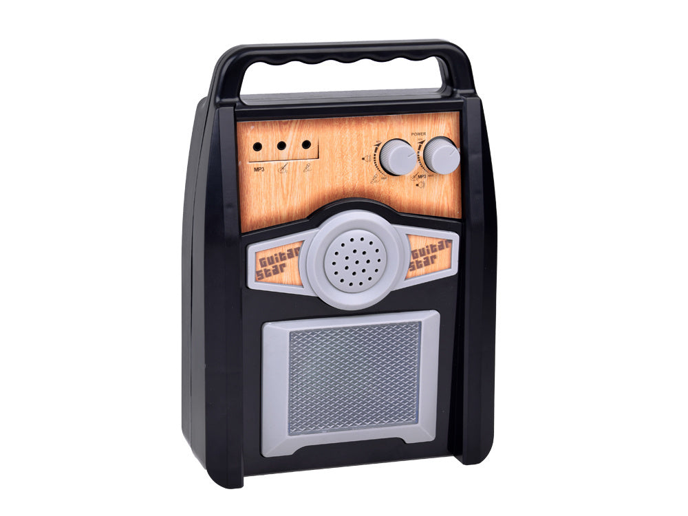 Elektrinė gitara su mikrofonu ir stiprintuvu vaikams, ruda