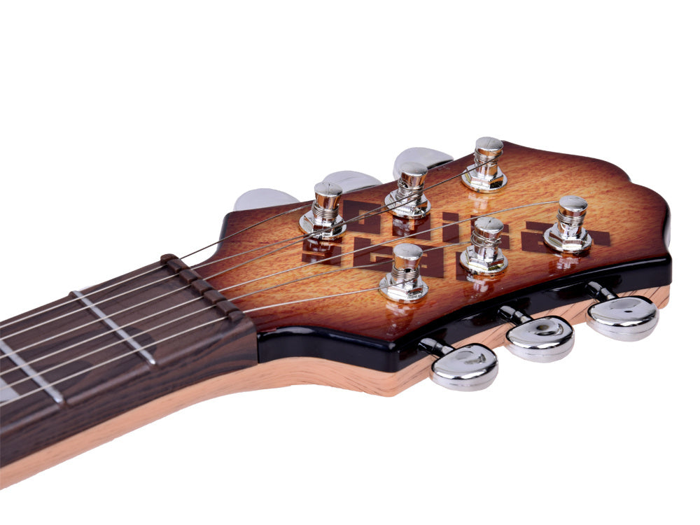 Elektrinė gitara su mikrofonu ir stiprintuvu vaikams, ruda