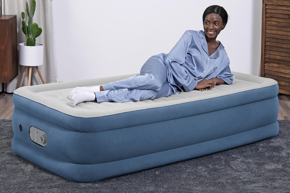 Pripučiamas vienvietis čiužinys su įmontuotu siurbliu 97x191x46cm, Bestway 6713P