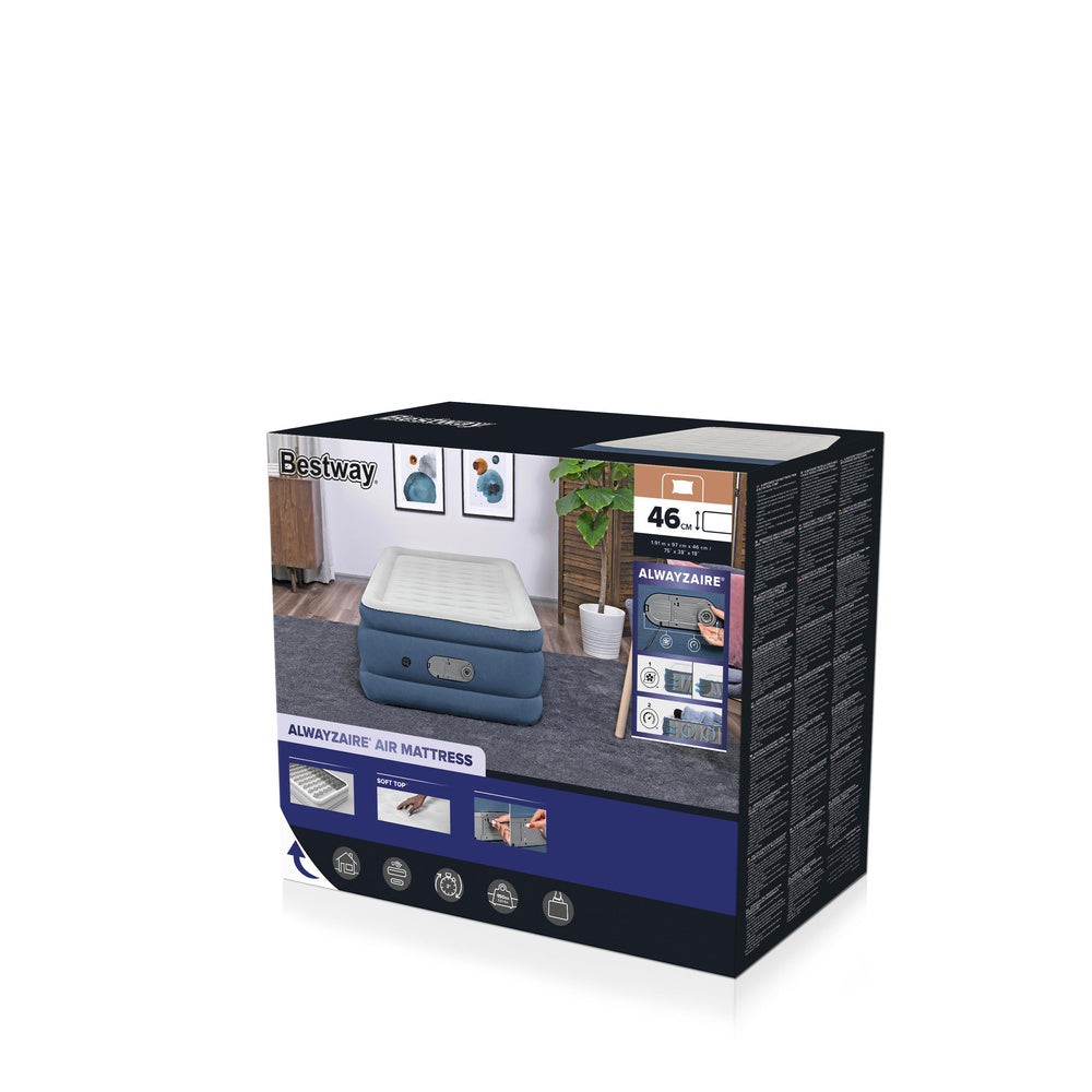 Pripučiamas vienvietis čiužinys su įmontuotu siurbliu 97x191x46cm, Bestway 6713P