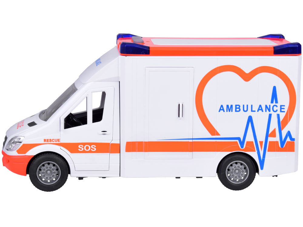 Greitosios pagalbos automobilis su neštuvais, garso ir šviesos efektais