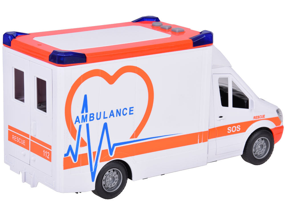 Greitosios pagalbos automobilis su neštuvais, garso ir šviesos efektais