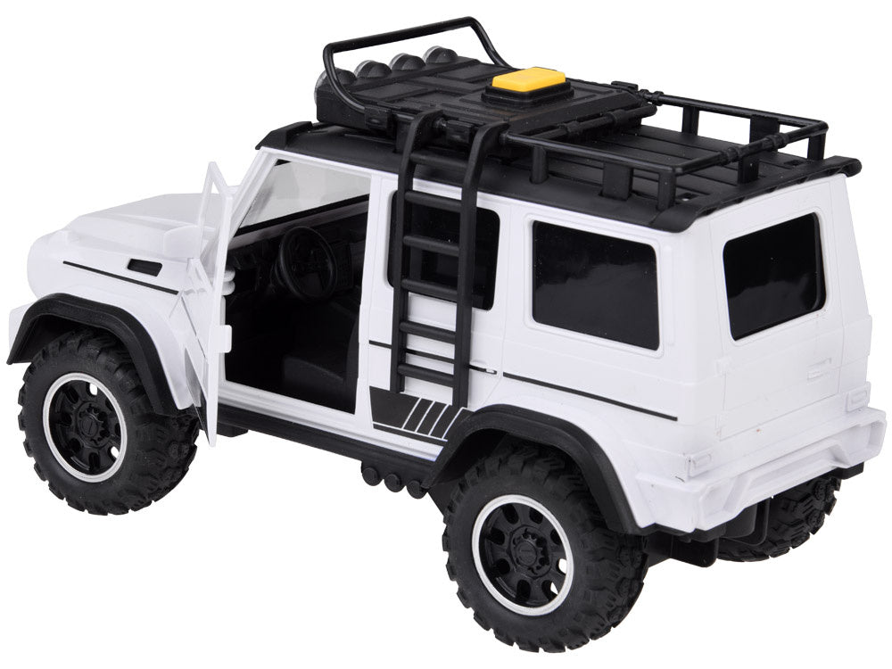 Žaislinis OFF-ROAD visureigis su garso ir šviesos efektais, baltas