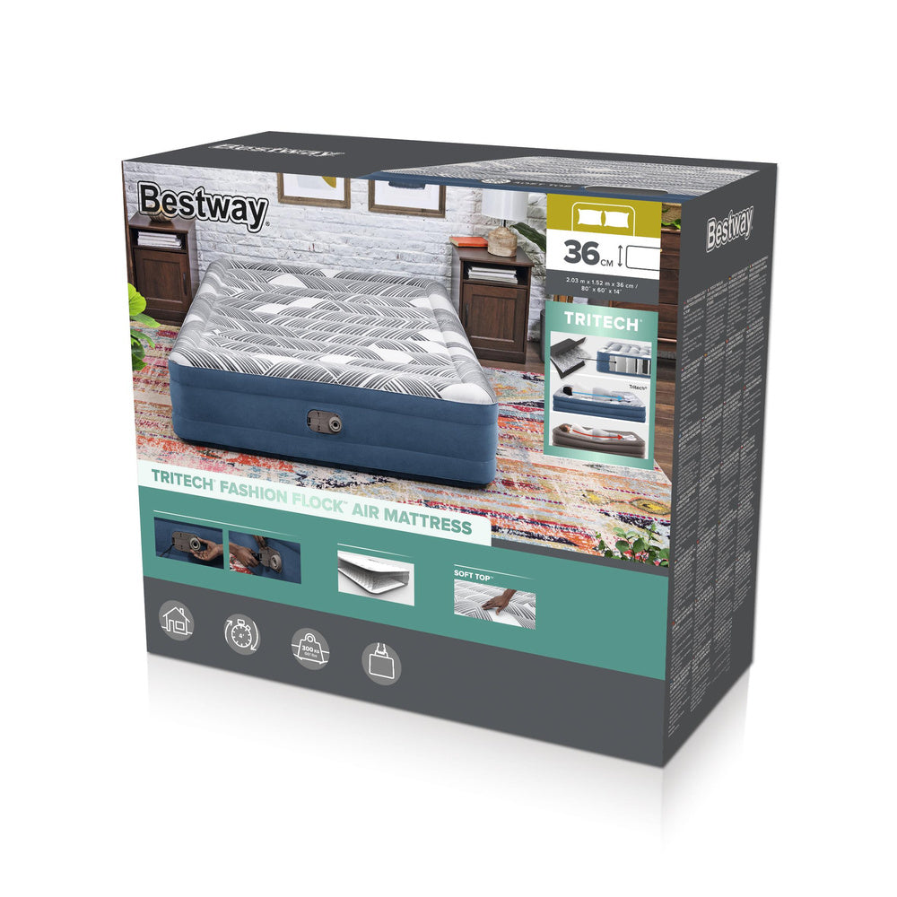 Pripučiamasis dvivietis čiužinys 203x152x36cm, Bestway 6712Y