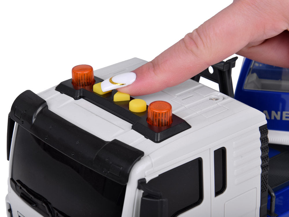 Besisukantis statybinis kranas vaikams su judančia ranka, mėlynas