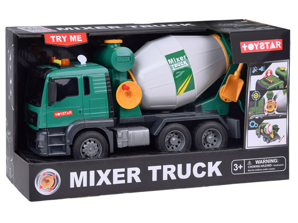 Žaislinė betono maišyklė su garso efektais, žalia