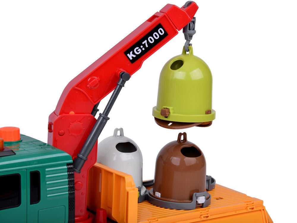 Žaislinė šiukšliavežė su spalvotais konteineriais