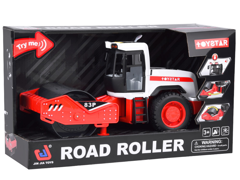 Žaislinė kelio mašina su volu, garso ir šviesos efektais