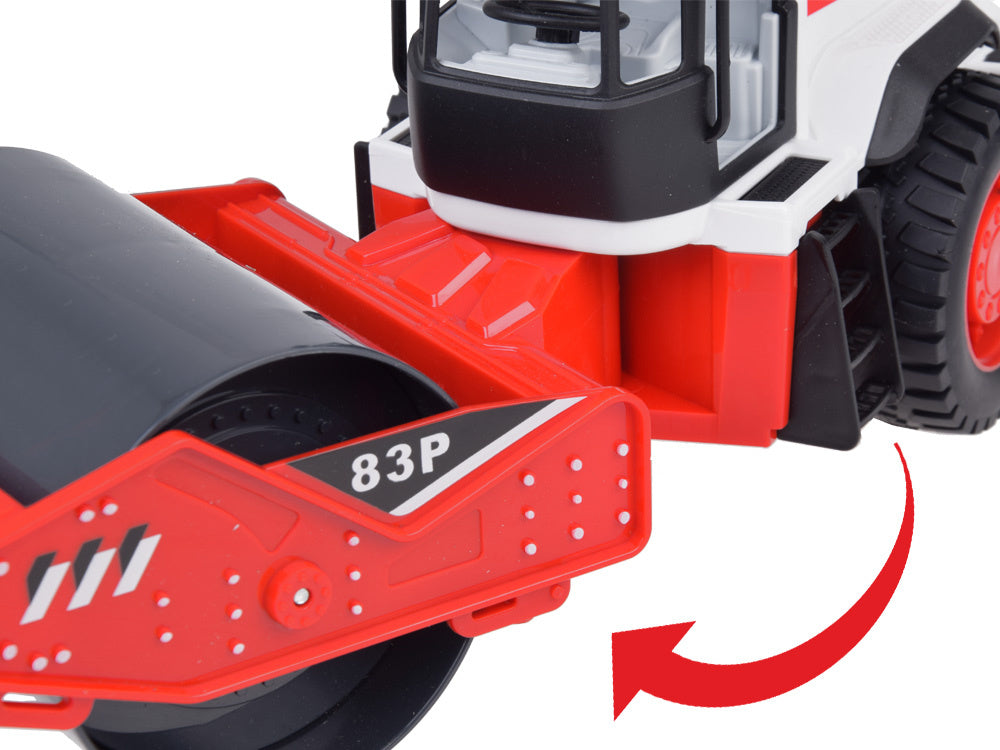 Žaislinė kelio mašina su volu, garso ir šviesos efektais