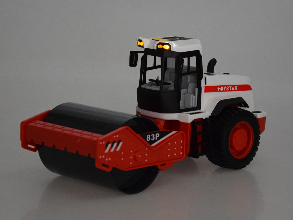 Žaislinė kelio mašina su volu, garso ir šviesos efektais