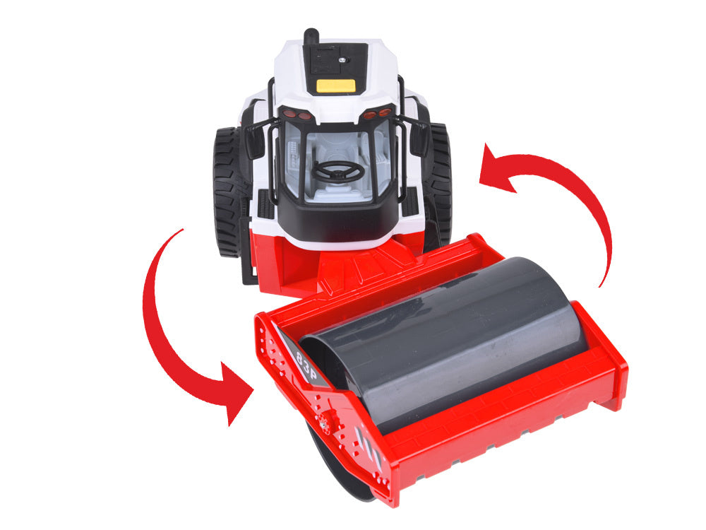 Žaislinė kelio mašina su volu, garso ir šviesos efektais