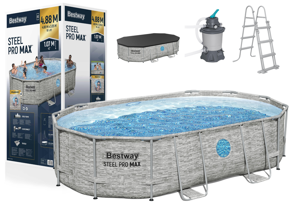 Karkasinis ovalus baseinas 427x250x100cm, Bestway 56946