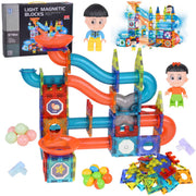 Magnetinių kaladėlių rinkinys su šviesos efektais 142 el