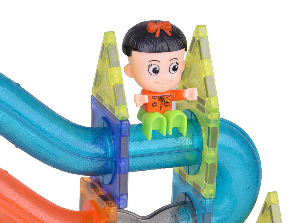 Magnetinių kaladėlių rinkinys su šviesos efektais 142 el