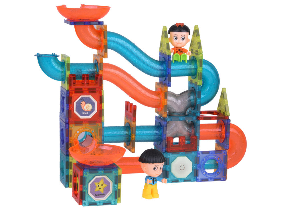 Magnetinių kaladėlių rinkinys su šviesos efektais 142 el