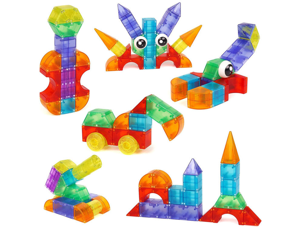 3D šviečiančios magnetinės kaladėlės 64 el.