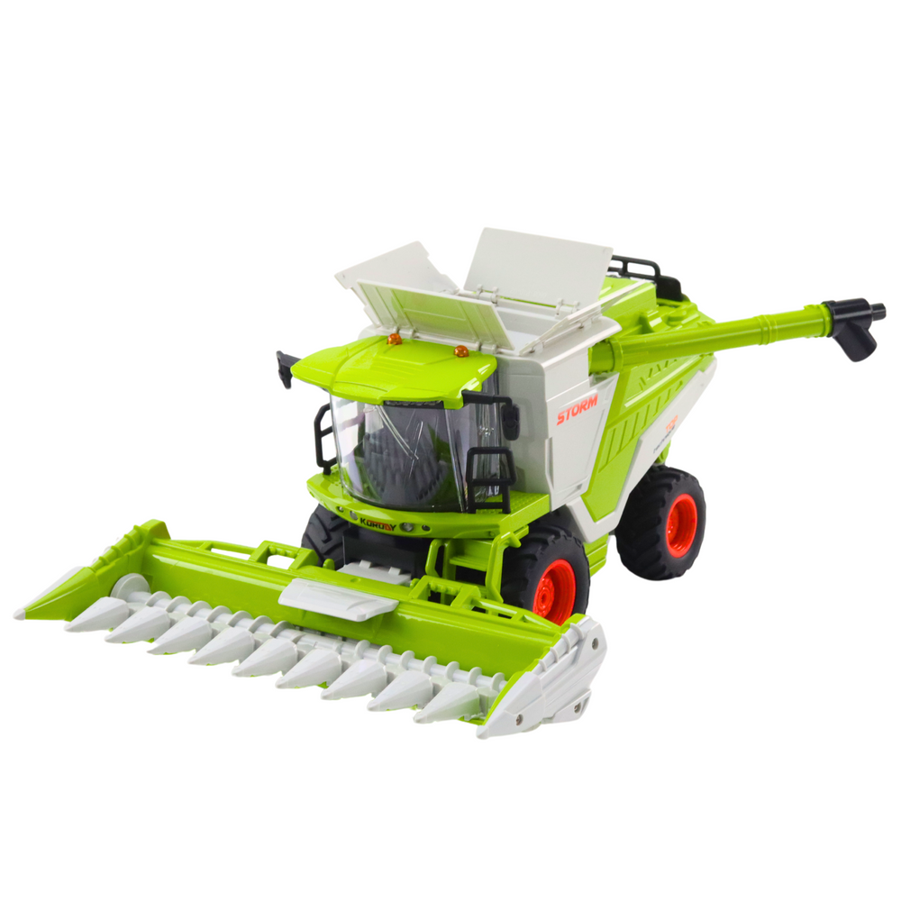Nuotoliniu būdu valdomas kukurūzų kombainas su garų efektu 2in1, žalias