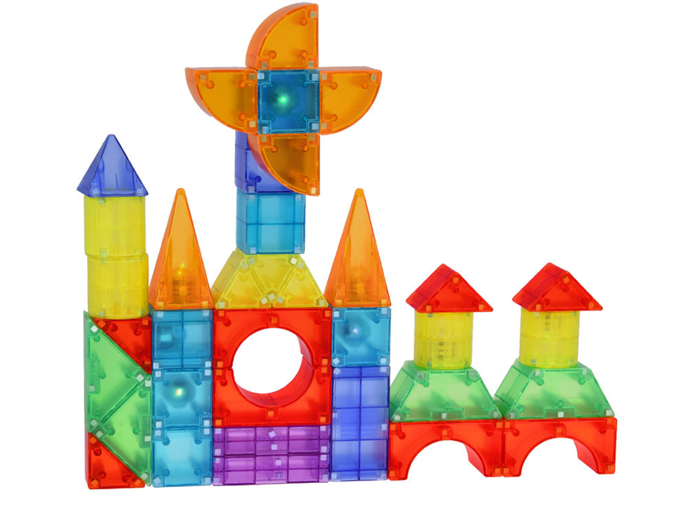 3D šviečiančios magnetinės kaladėlės 64 el.