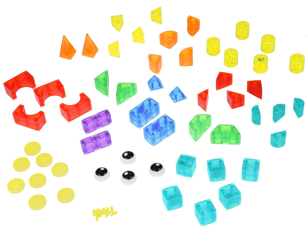 3D šviečiančios magnetinės kaladėlės 64 el.