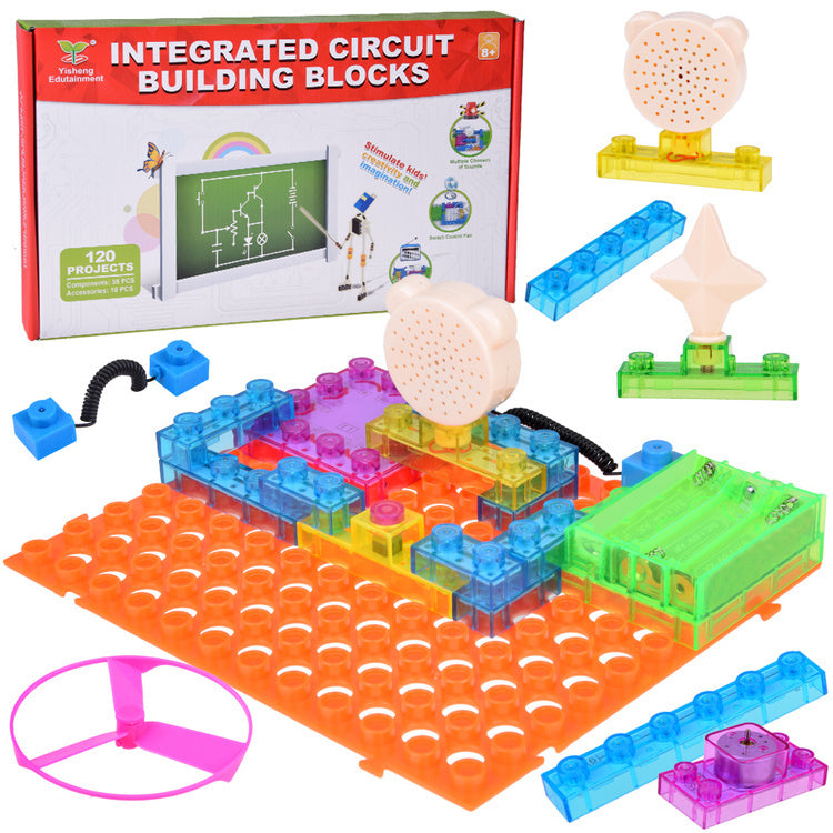 Elektroninių blokų konstravimo rinkinys „Mažasis elektrikas“