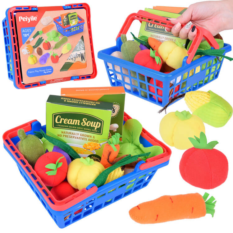 Pirkinių krepšelis vaikams su daržovėmis